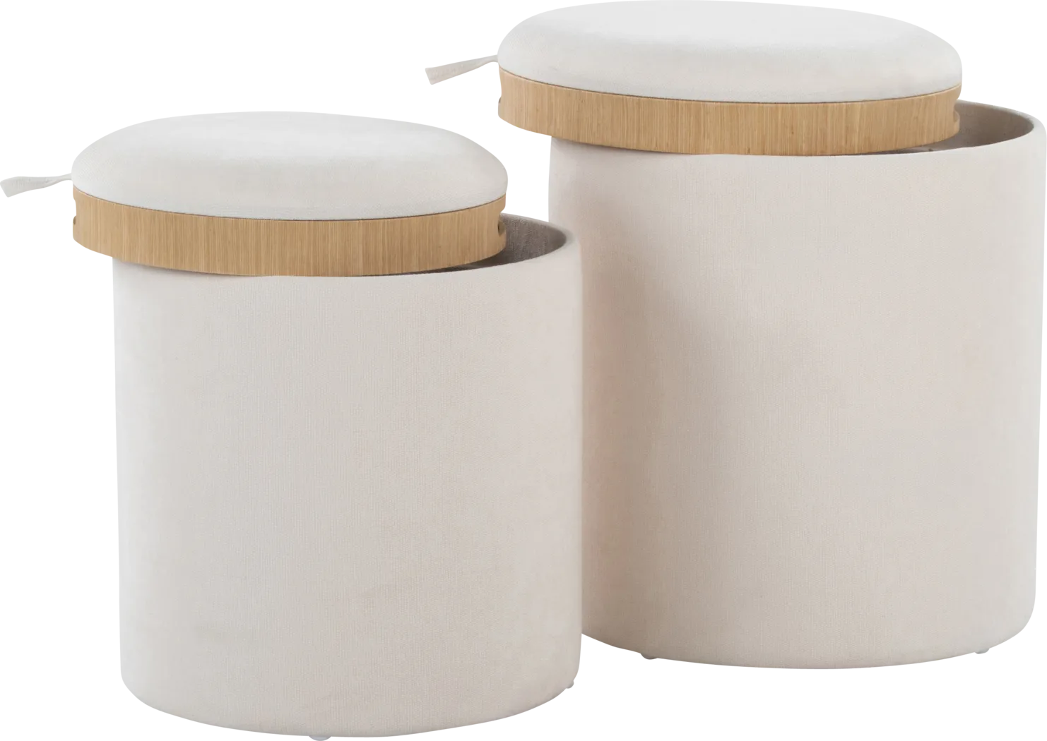 Traymore White Ottoman, Set of 2 - Thumbnail - Image 6