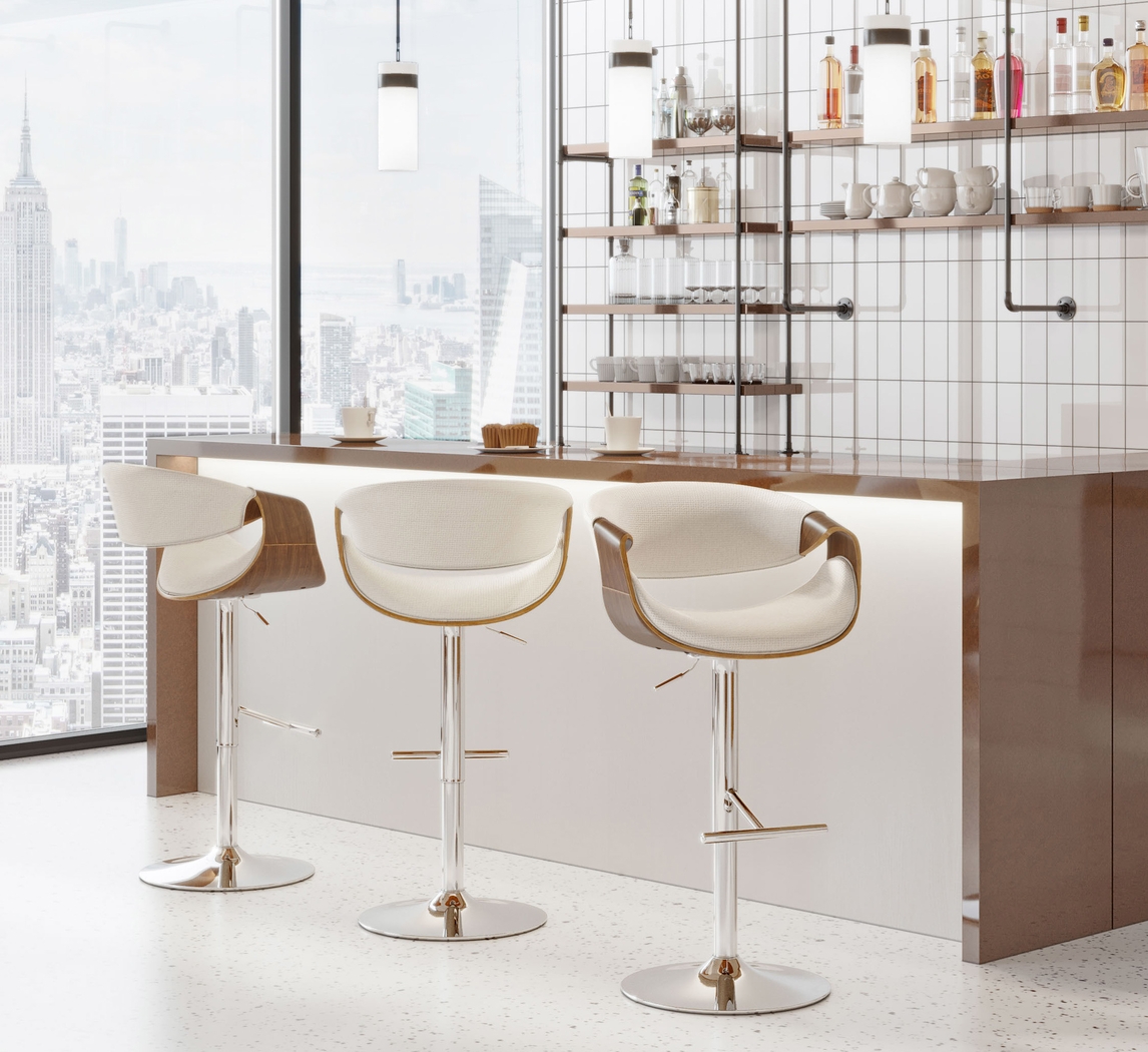 Trefore Cream Adjustable Barstool, Set of 2 - Thumbnail - Image 2