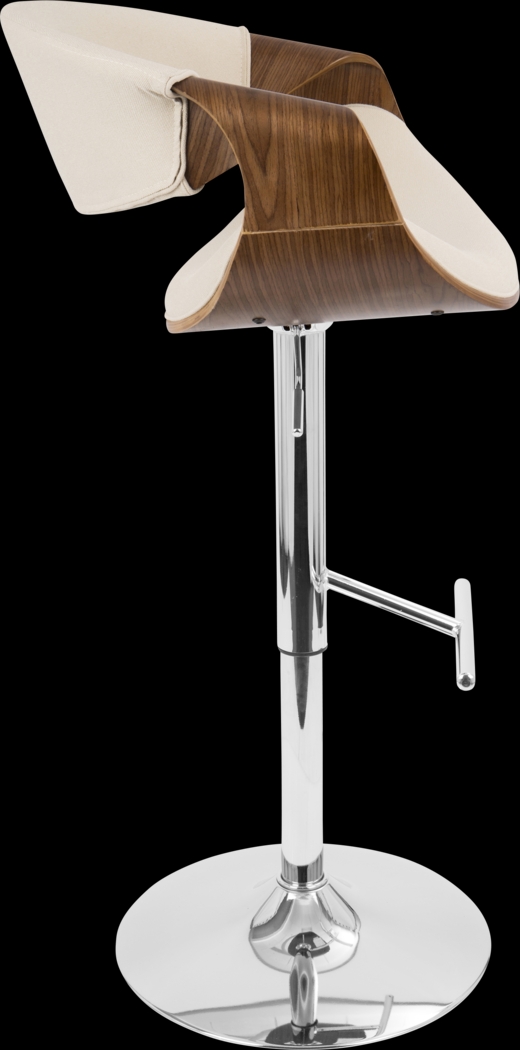 Trefore Cream Adjustable Swivel Barstool, Set of 3 - Thumbnail - Image 4
