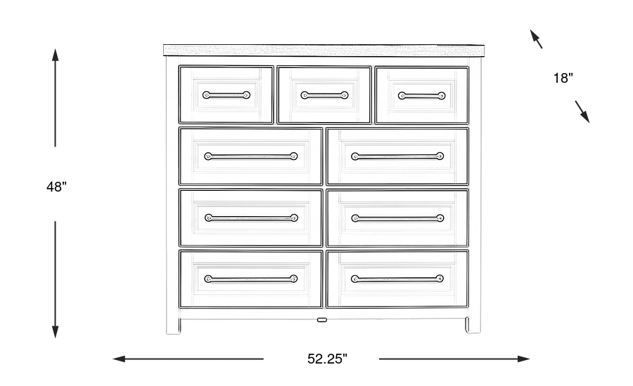 Dimension Image. Please refer to the Dimension Tab on this page for dimension details.