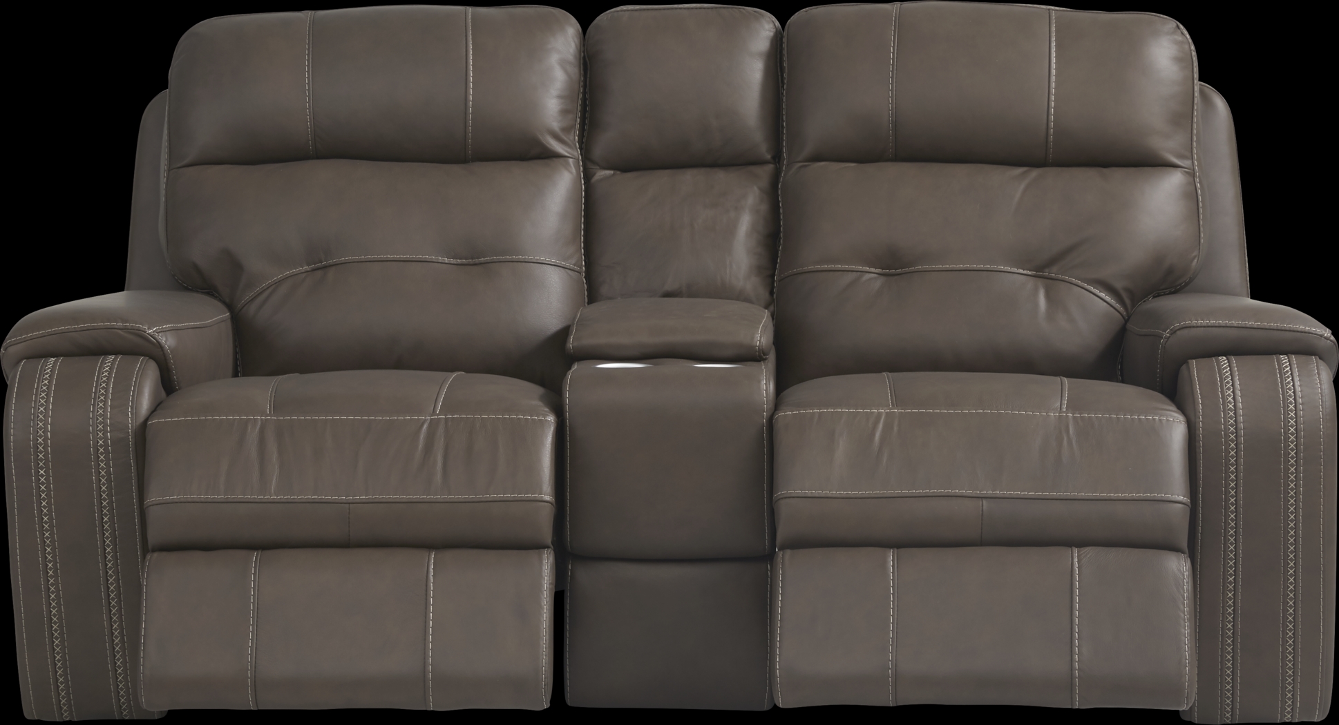 Tremezzo Brown Leather Power Reclining Console Loveseat - Thumbnail - Image 2