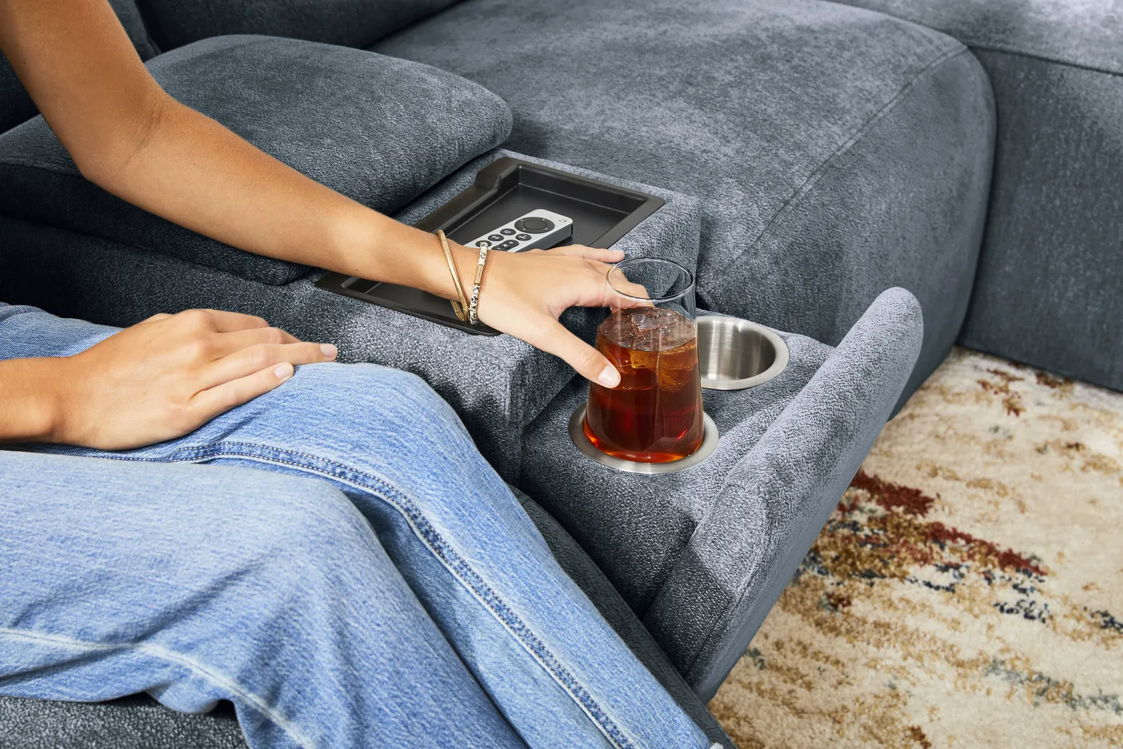 Tremont Indigo 7 Pc Power Reclining Sectional Living Room - Thumbnail - Image 11