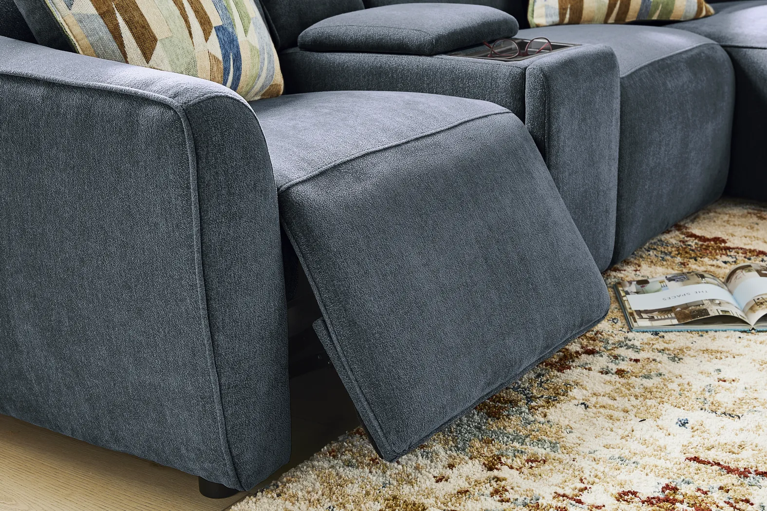Tremont Indigo 7 Pc Power Reclining Sectional Living Room - Thumbnail - Image 15