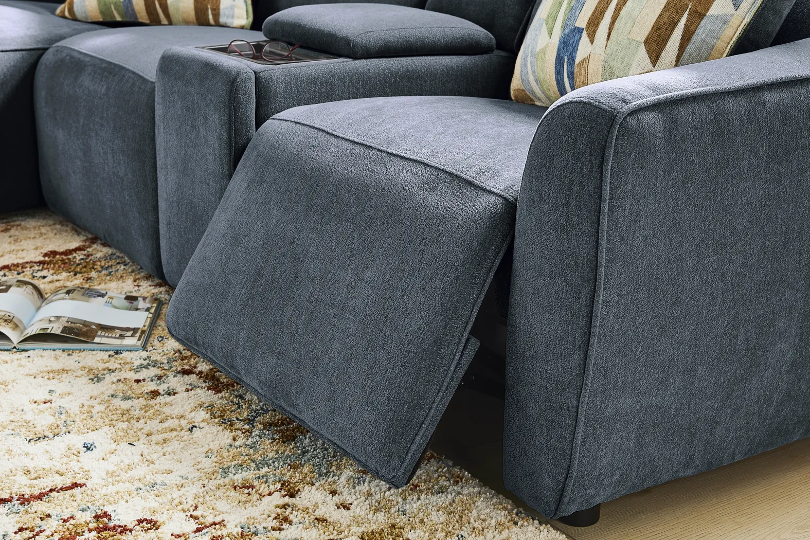 Tremont Indigo 7 Pc Power Reclining Sectional Living Room - Thumbnail - Image 13