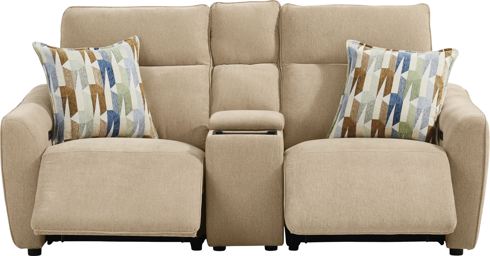 Tremont Sand 3 Pc Power Reclining Console Loveseat - Thumbnail - Image 1
