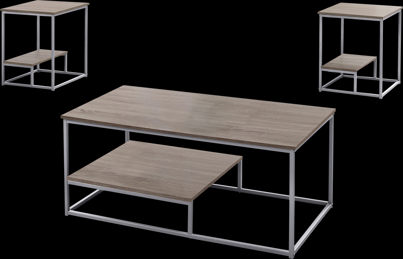 Trendal Taupe 3 Pc Table Set - Thumbnail - Image 1