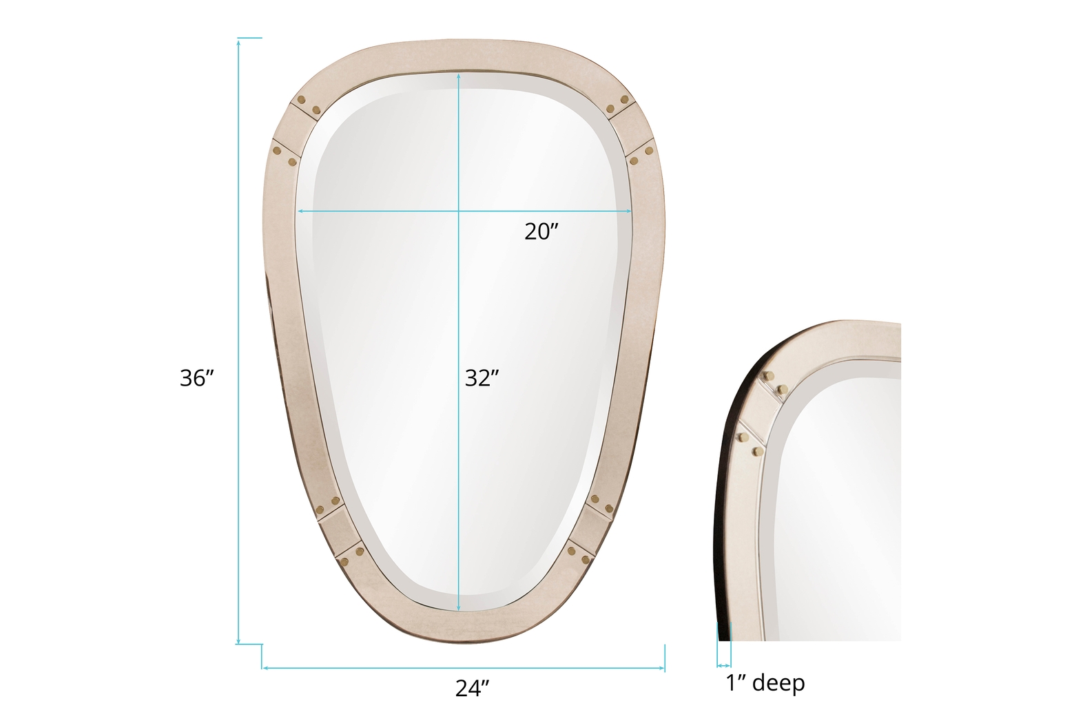 Trentin Gold Mirror - Thumbnail - Image 2