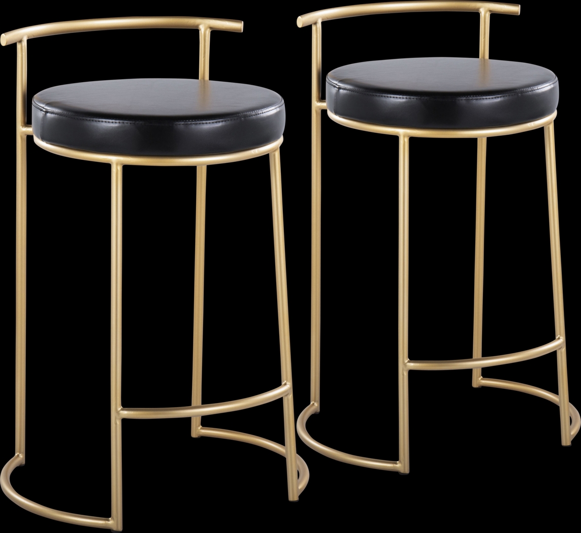 Trepassey I Black Counter Height Stool, Set of 2 - Thumbnail - Image 1