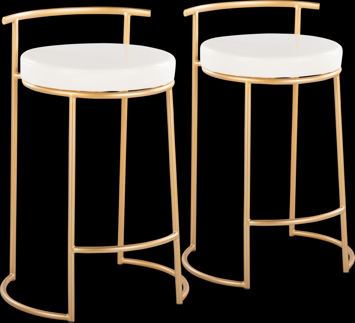 Trepassey I White Counter Height Stool, Set of 2 - Thumbnail - Image 1