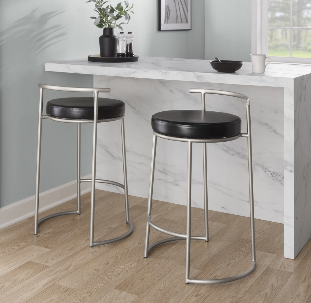 Trepassey II Black Counter Height Stool, Set of 2 - Thumbnail - Image 2