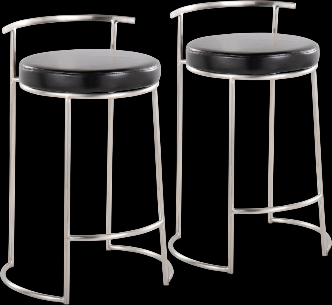 Trepassey II Black Counter Height Stool, Set of 2 - Thumbnail - Image 1