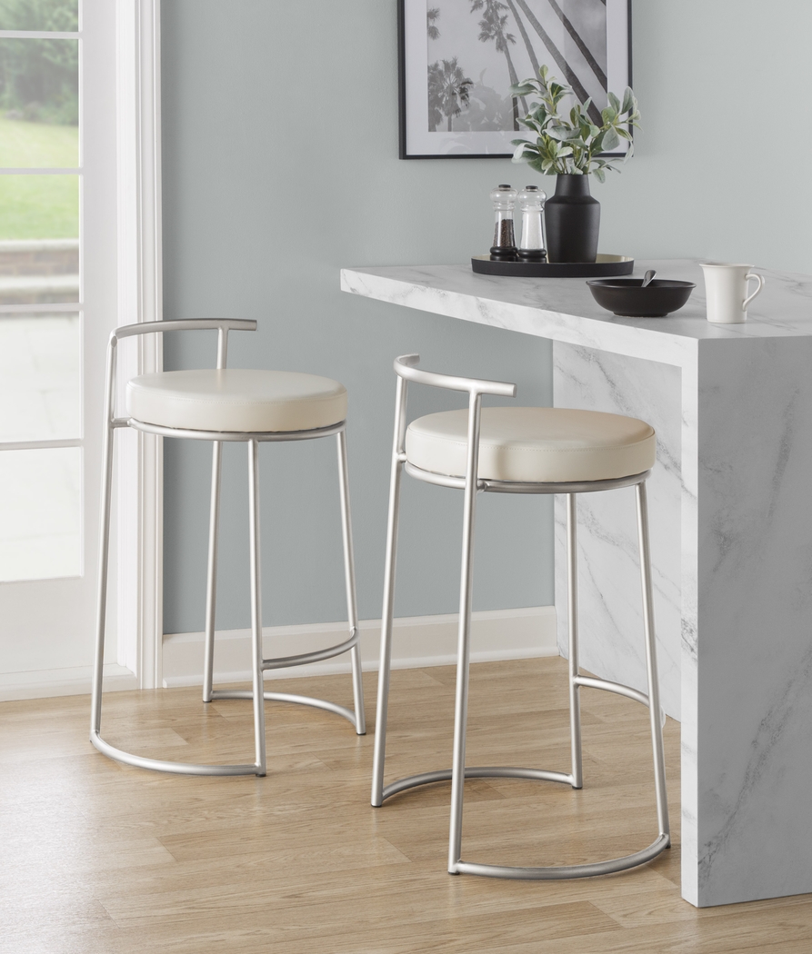 Trepassey II White Counter Height Stool, Set of 2 - Thumbnail - Image 3