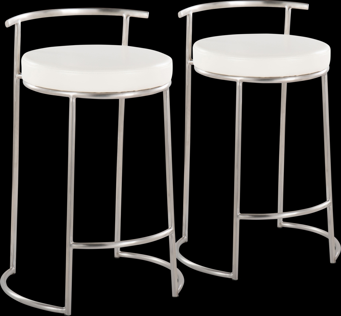 Trepassey II White Counter Height Stool, Set of 2 - Thumbnail - Image 1