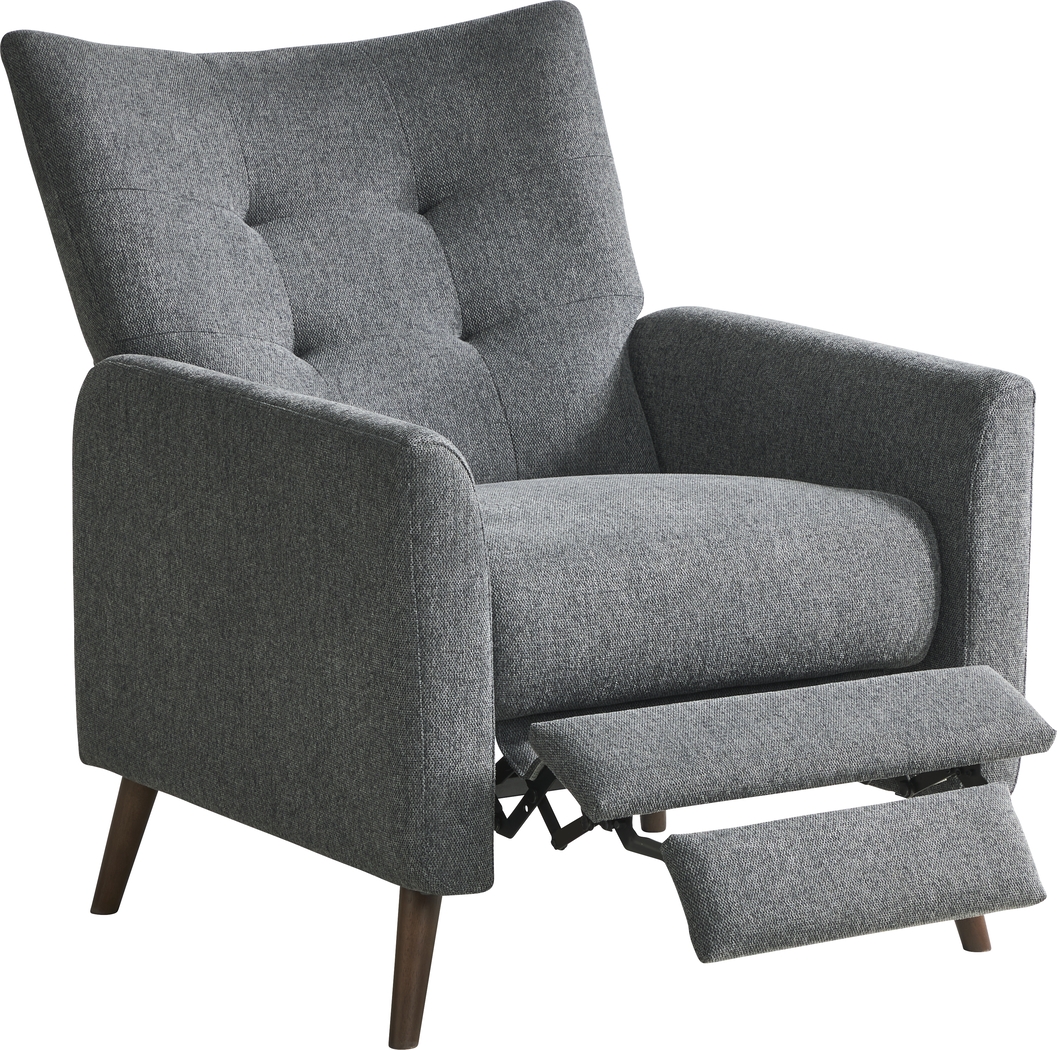 Tressa Lane Textured Stealth Gray Pushback Recliner - Thumbnail - Image 4