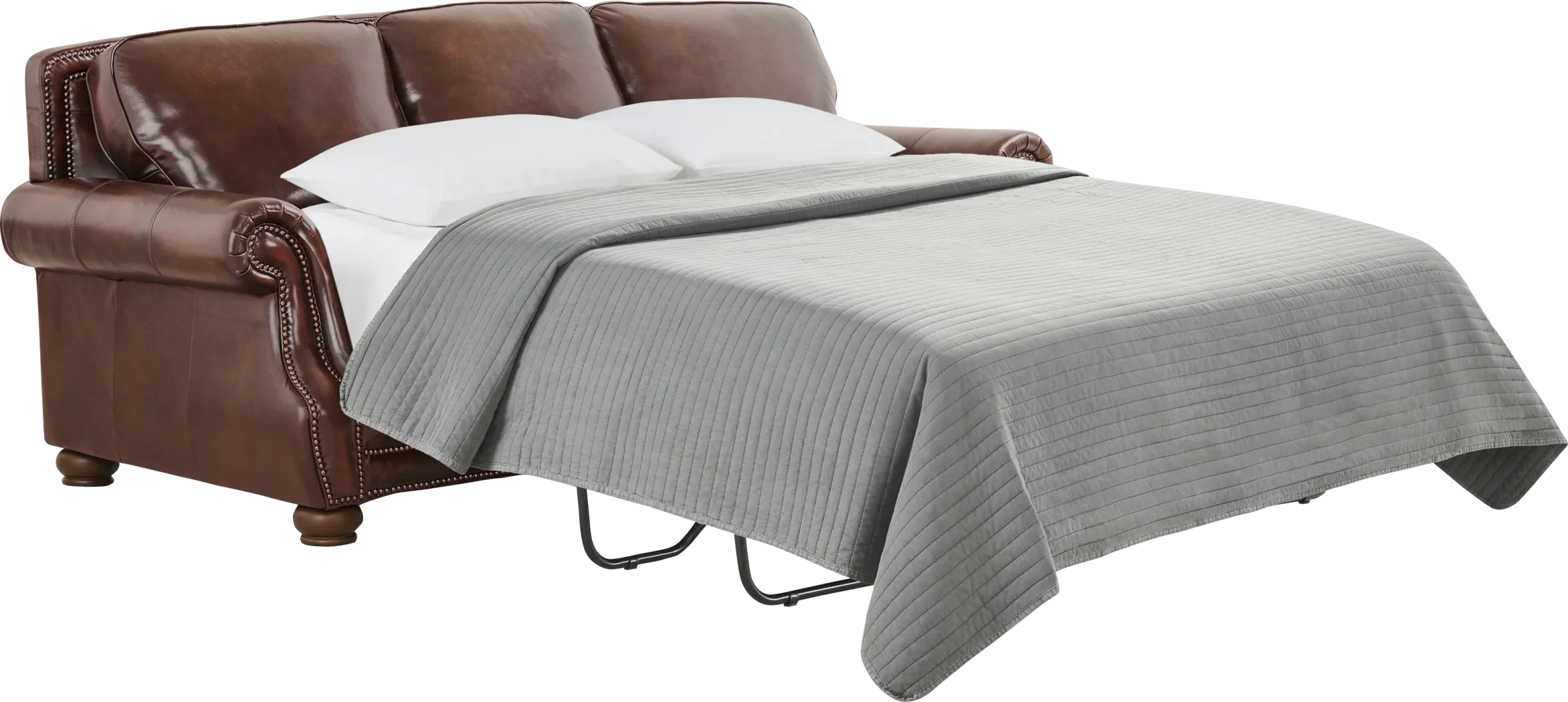 Trevaro Brown Leather 7 Pc Living Room with Sleeper Sofa - Thumbnail - Image 2