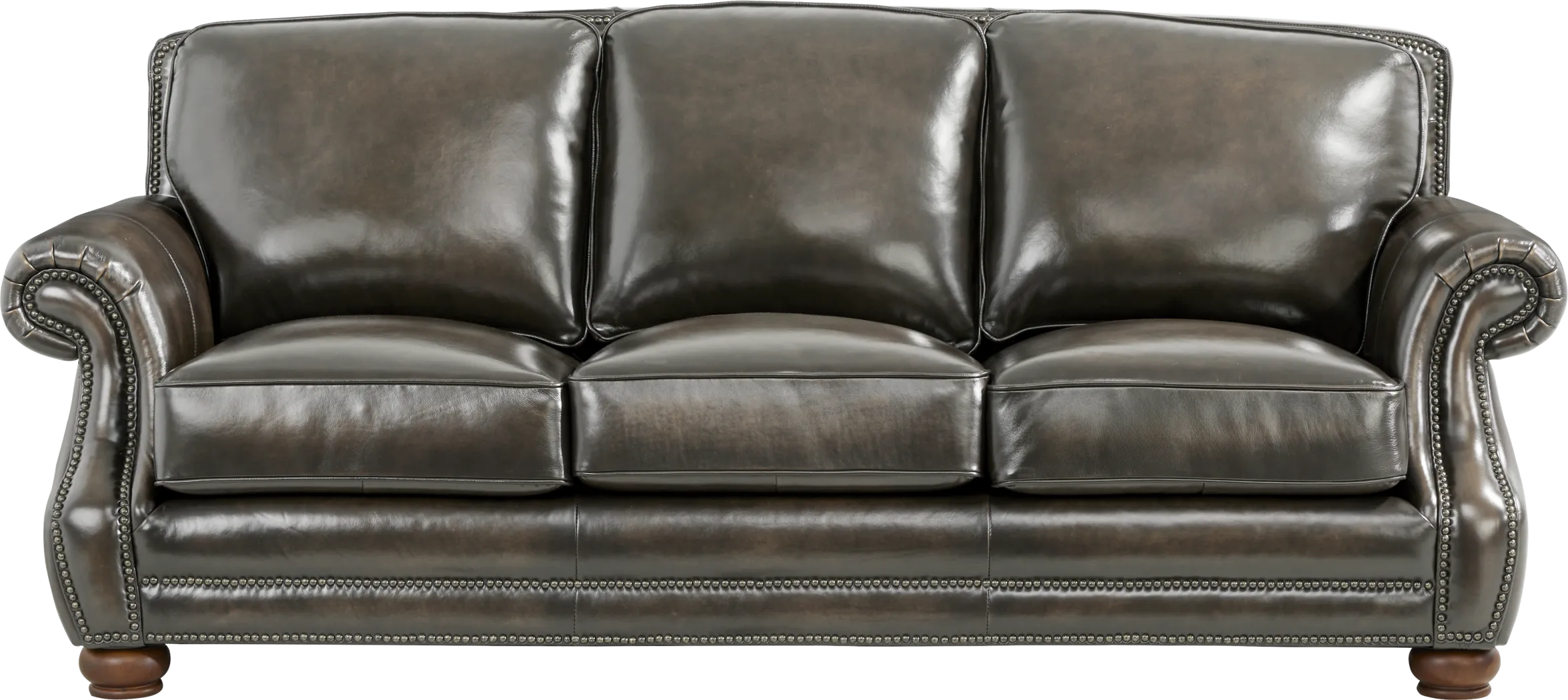Trevaro Gray Leather Gel Foam Sleeper Sofa - Thumbnail - Image 1