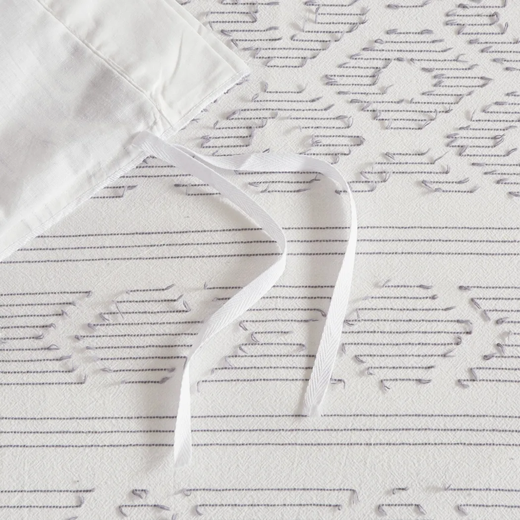 Treves White Gray 5 Pc Full/Queen Duvet Set - Thumbnail - Image 11