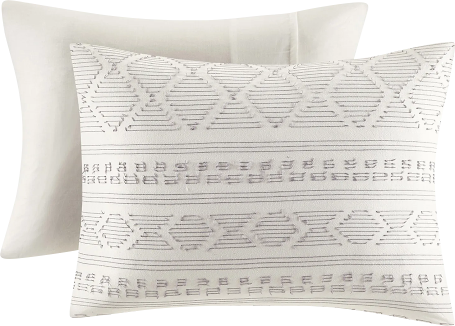 Treves White Gray 5 Pc Full/Queen Duvet Set - Thumbnail - Image 4