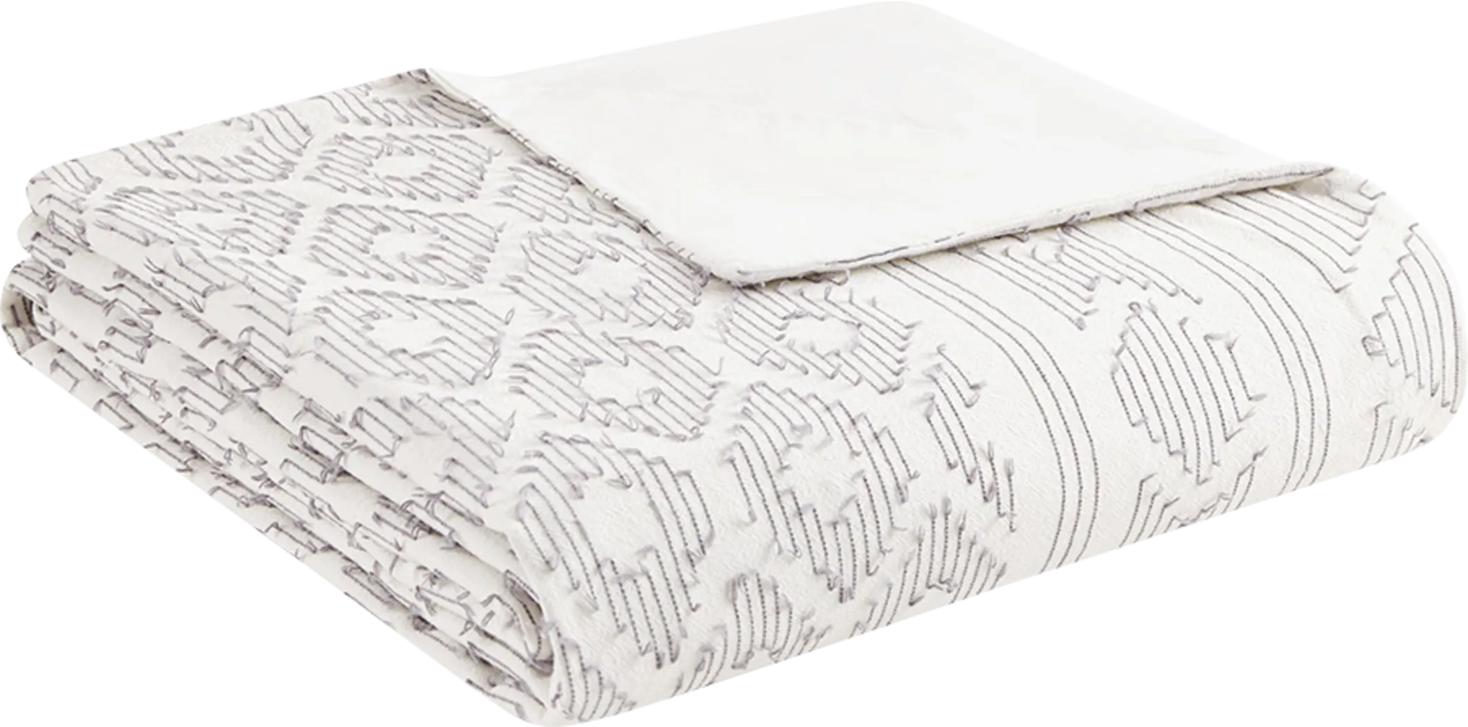 Treves White Gray 5 Pc Full/Queen Duvet Set - Thumbnail - Image 5