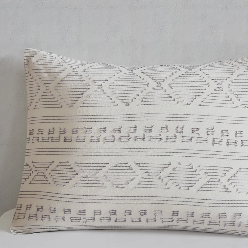 Treves White Gray 5 Pc Full/Queen Duvet Set - Thumbnail - Image 8