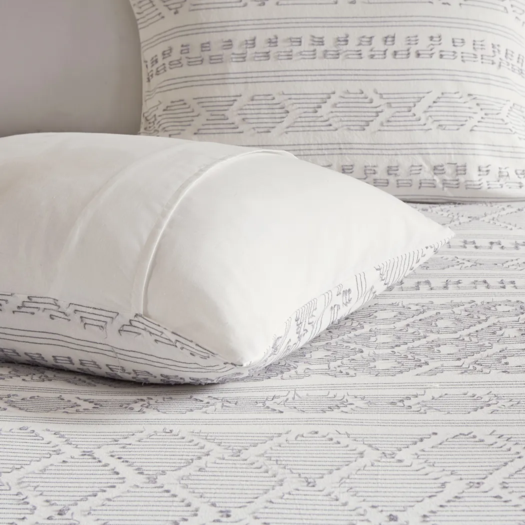 Treves White Gray 5 Pc Full/Queen Duvet Set - Thumbnail - Image 9
