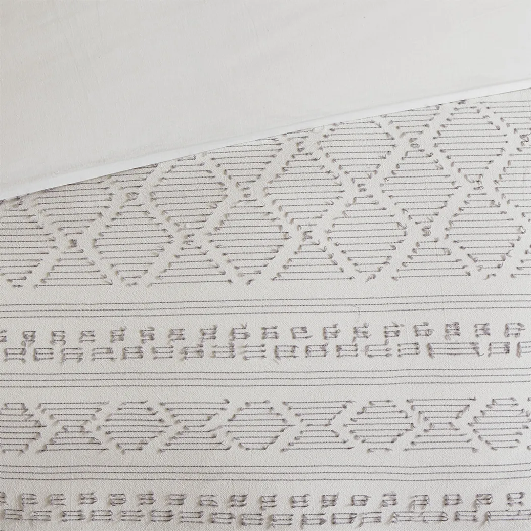 Treves White Gray 5 Pc Full/Queen Duvet Set - Thumbnail - Image 10