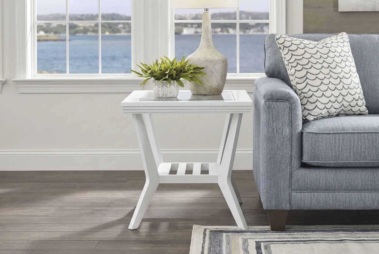 Trevi White End Table - Thumbnail - Image 3