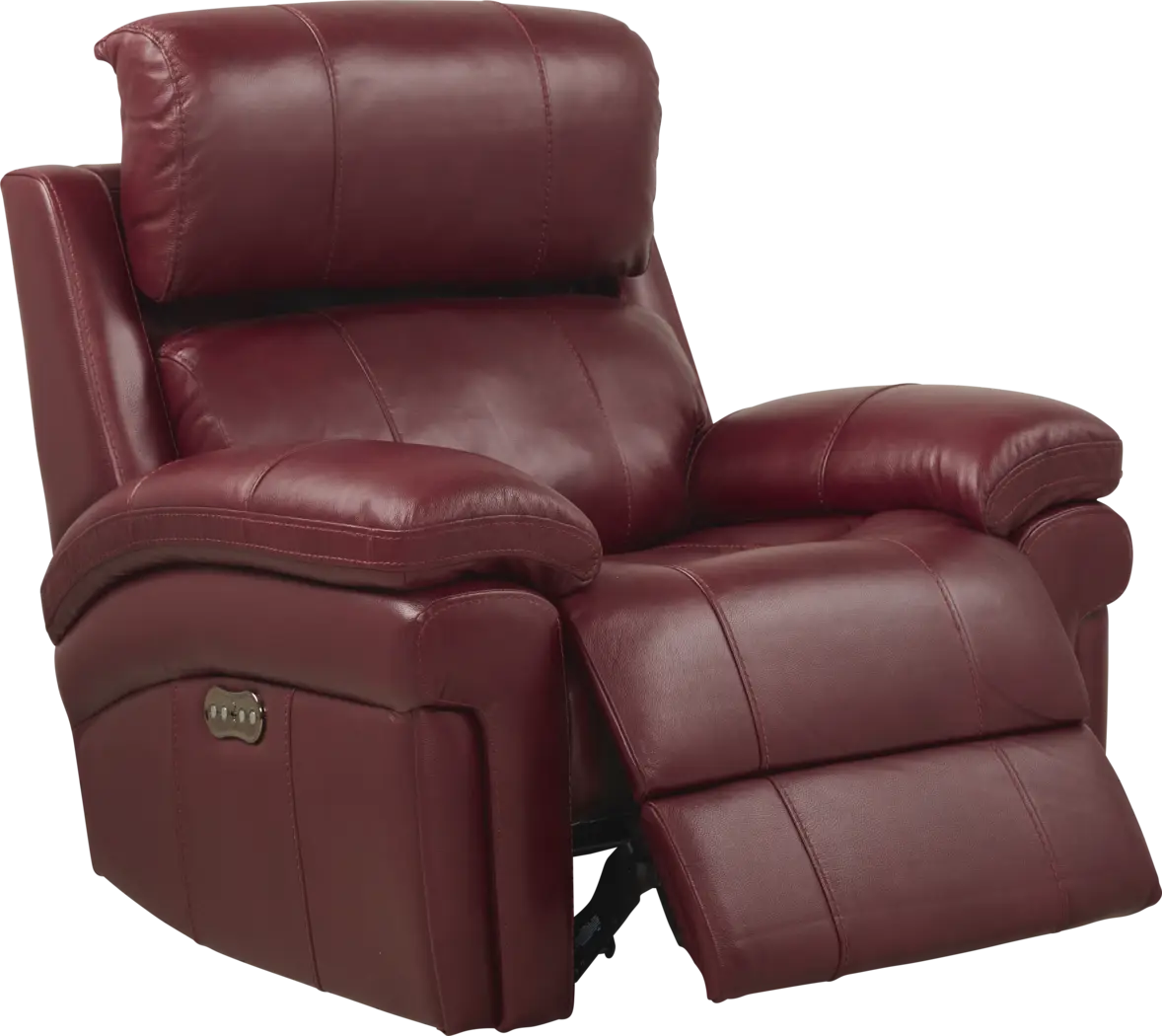 Trevino Burgundy Leather 3 Pc Living Room with Reclining Sofa - Thumbnail - Image 4