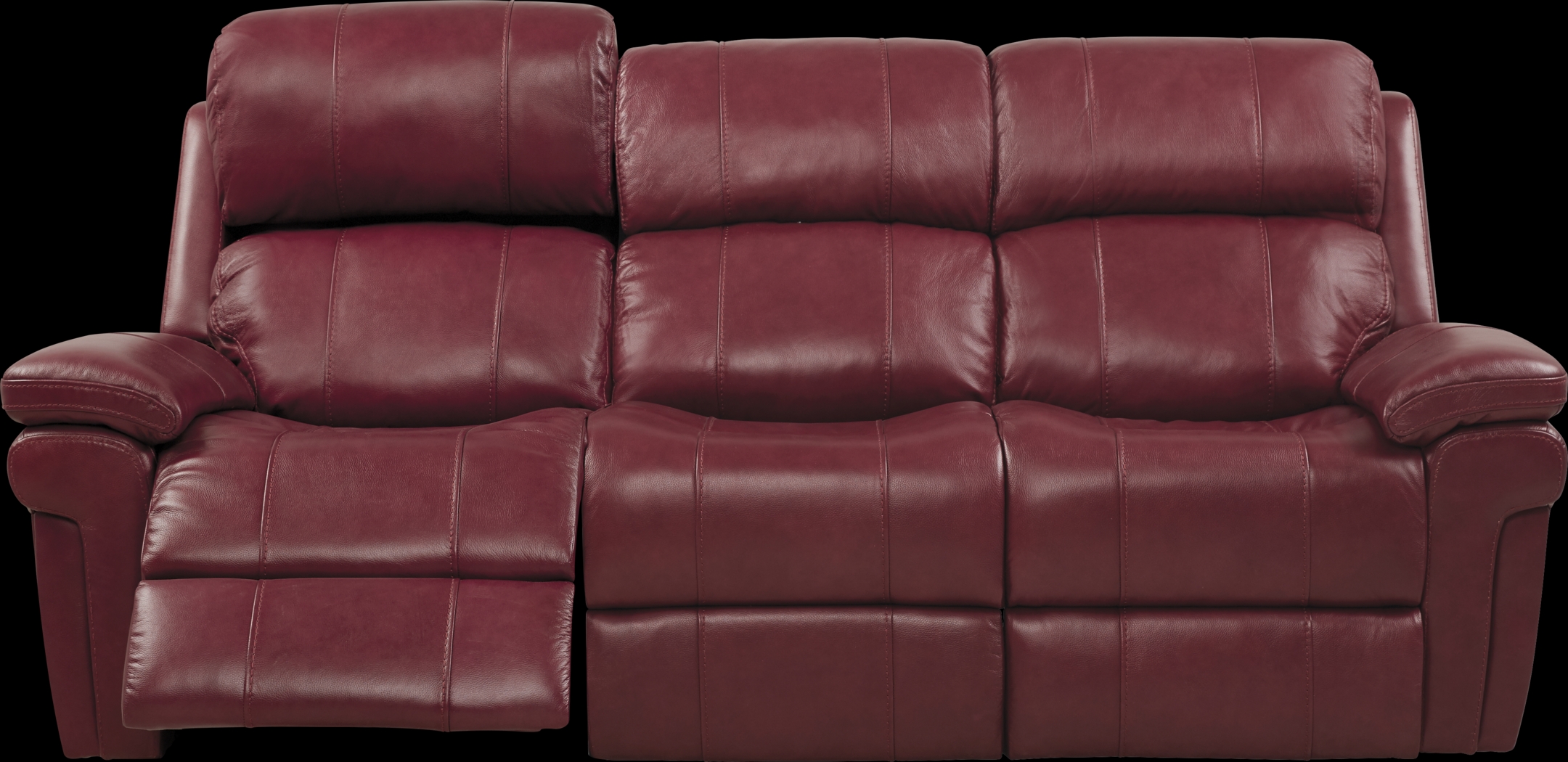 Trevino Burgundy Leather Dual Power Reclining Sofa - Thumbnail - Image 4