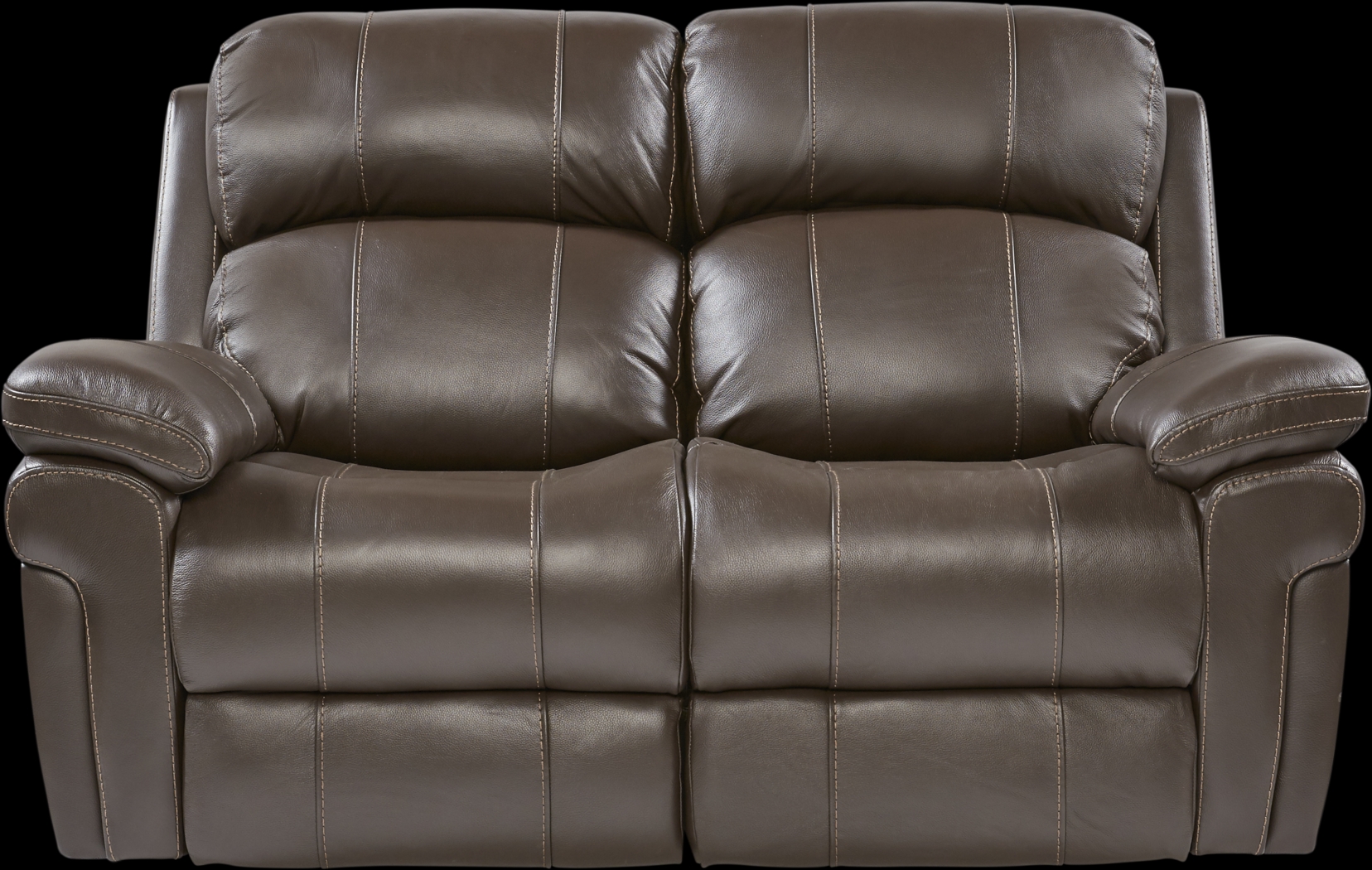 Trevino Chocolate Leather Loveseat - Thumbnail - Image 1