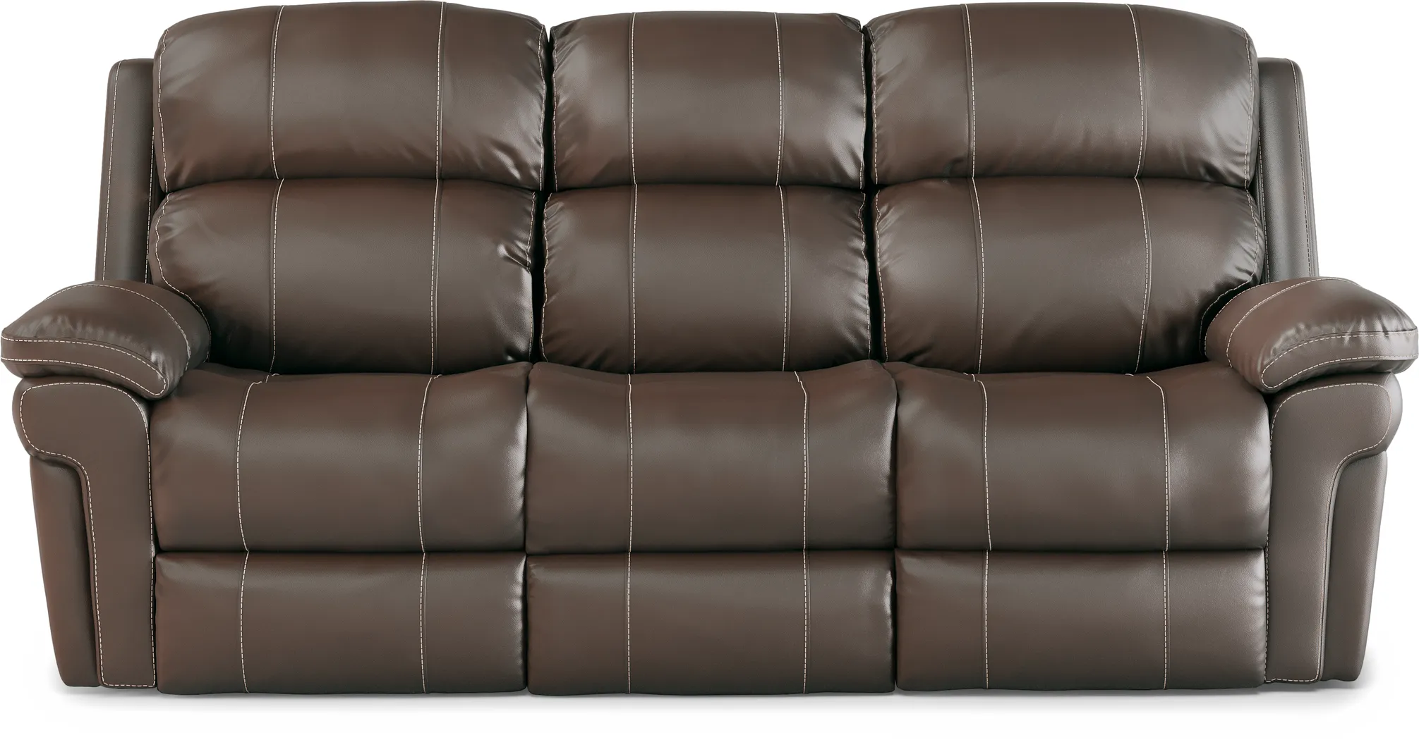 Trevino Chocolate Leather Reclining Sofa - Thumbnail - Image 2
