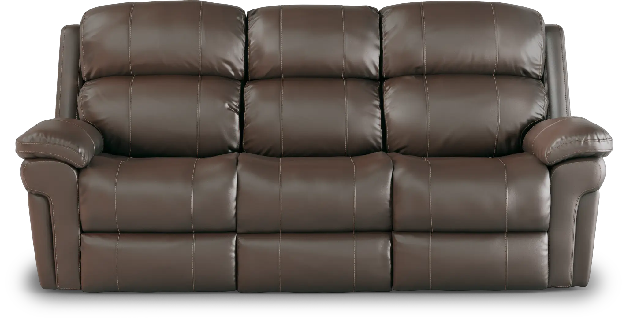 Trevino Chocolate Leather Reclining Sofa - Thumbnail - Image 1