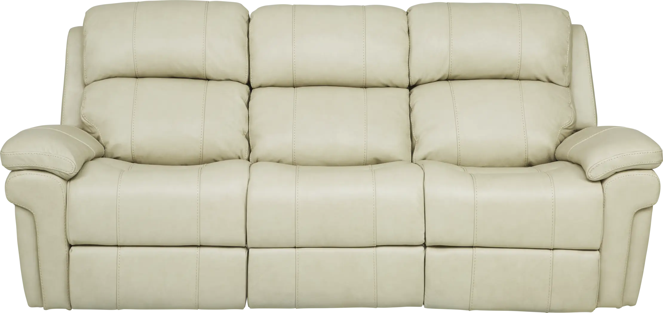 Trevino Cream Leather Dual Power Reclining Sofa - Thumbnail - Image 2