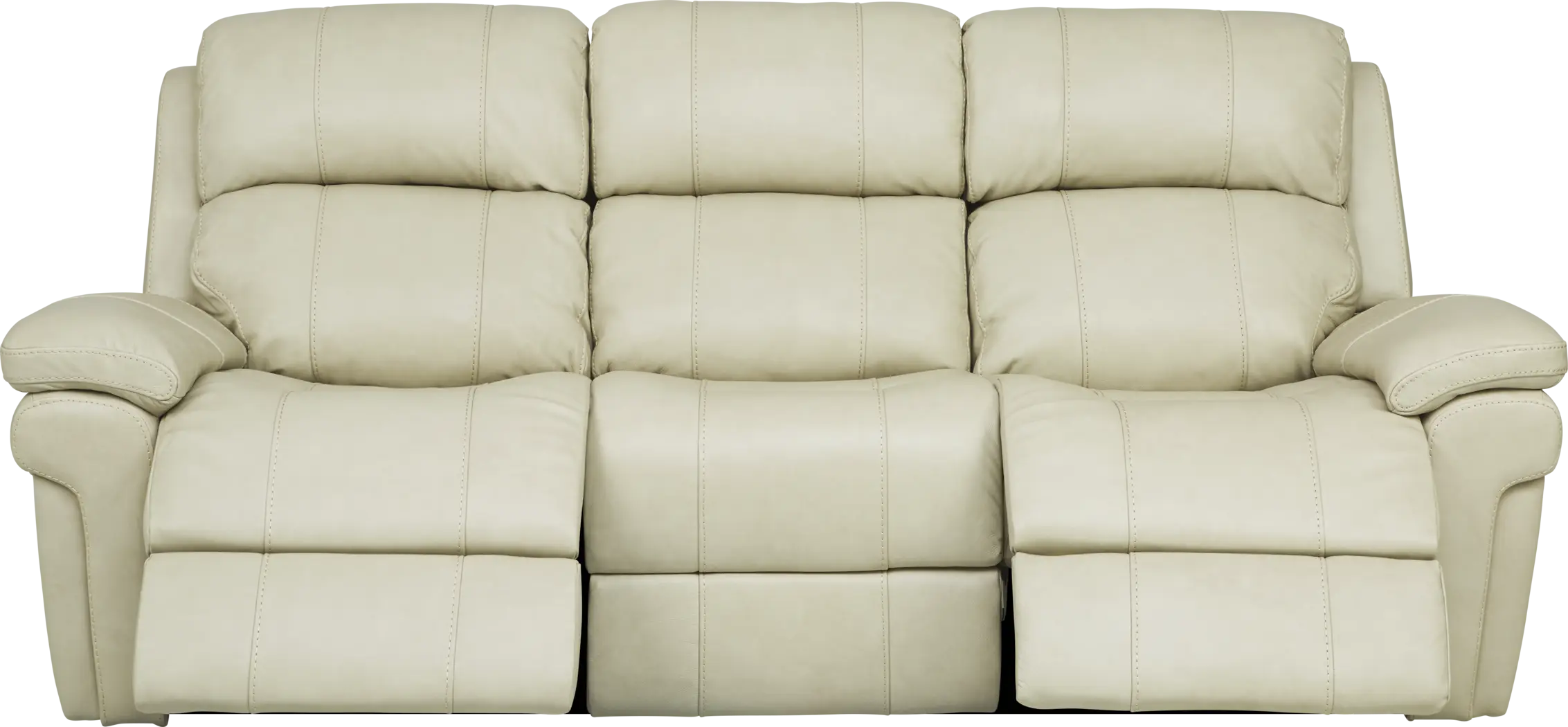 Trevino Cream Leather Dual Power Reclining Sofa - Thumbnail - Image 1