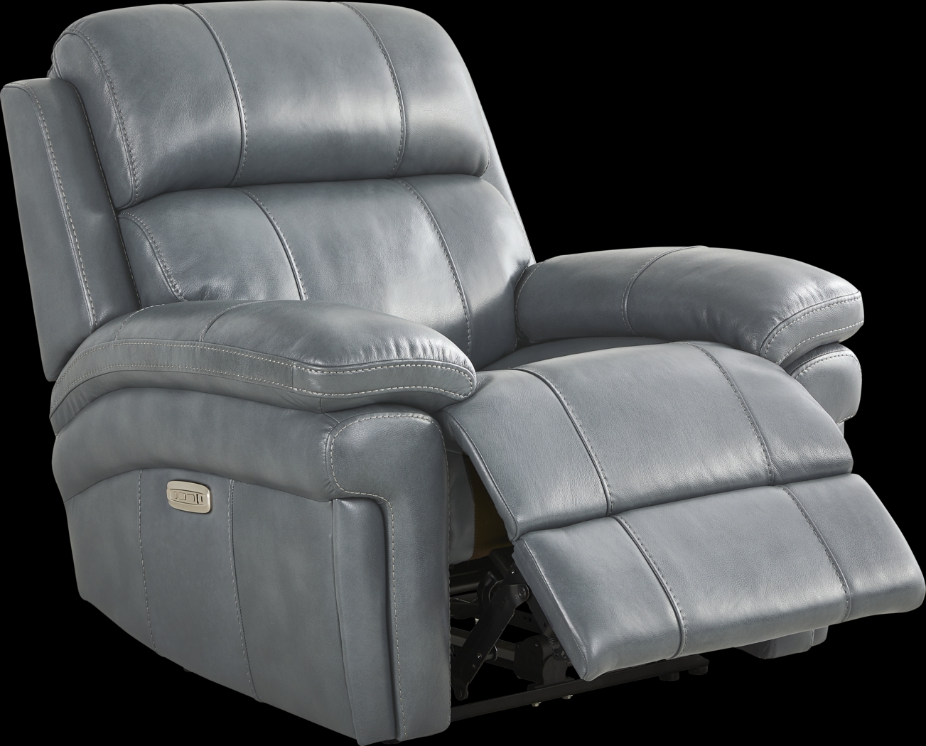 Trevino Lane Blue Leather 8 Pc Dual Power Reclining Living Room with Reclining Sofa - Thumbnail - Image 9