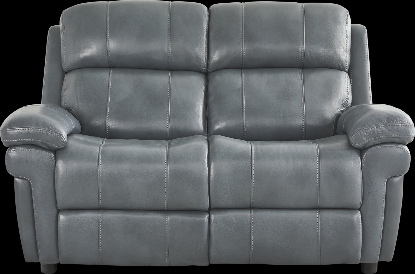 Trevino Lane Blue Leather 7 Pc Living Room with Reclining Sofa - Thumbnail - Image 5