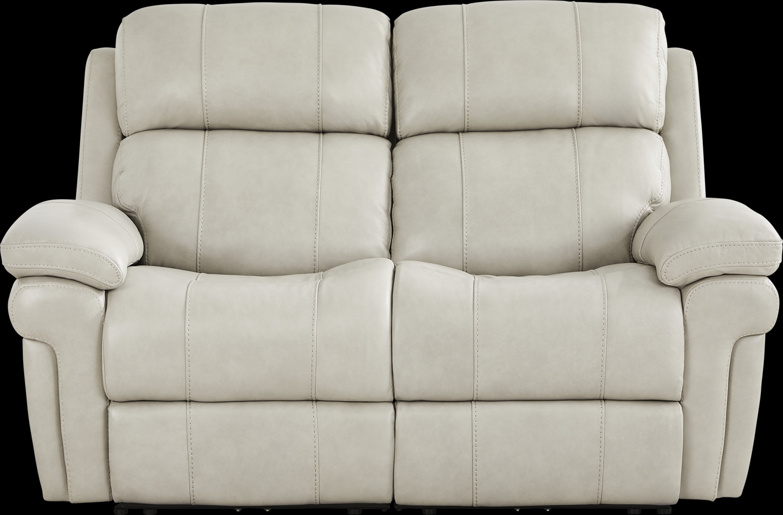Trevino Lane Gray Leather Dual Power Reclining Loveseat - Thumbnail - Image 2
