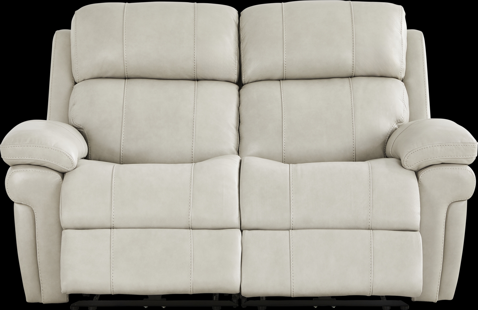 Trevino Lane Gray Leather Dual Power Reclining Loveseat - Thumbnail - Image 1