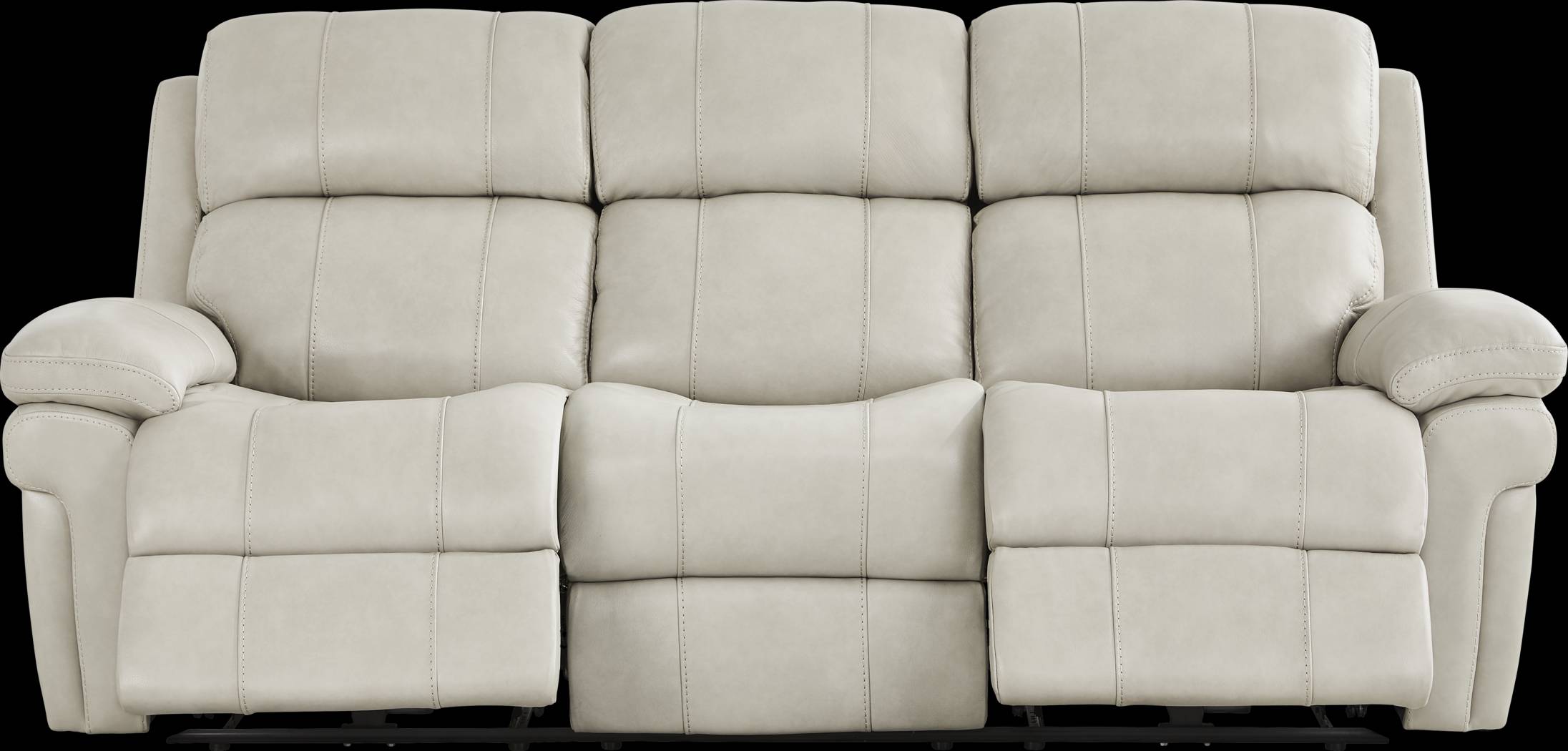 Trevino Lane Gray Leather Dual Power Reclining Sofa - Thumbnail - Image 1