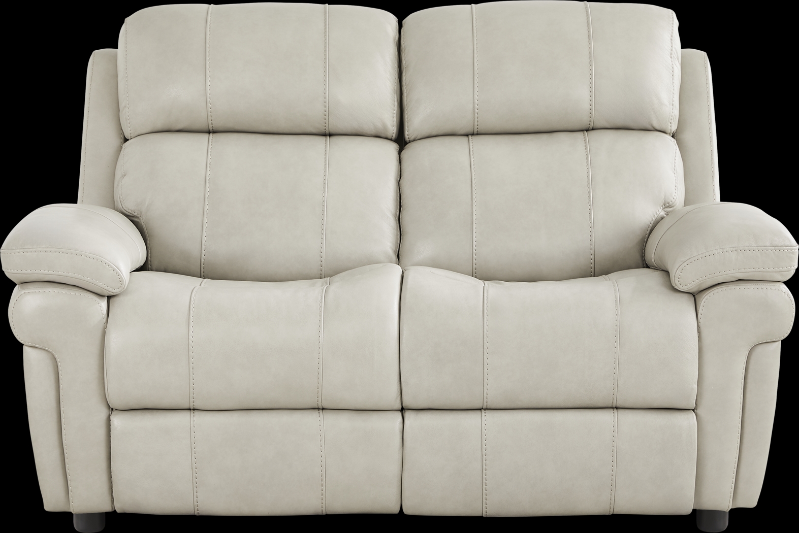 Trevino Lane Gray Leather Loveseat - Thumbnail - Image 1