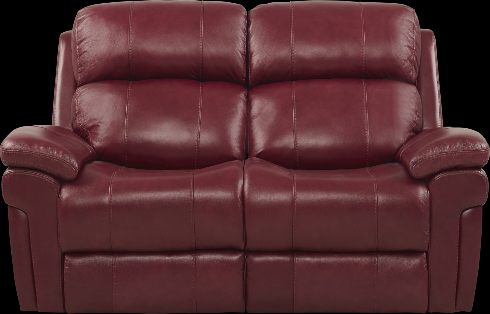 Trevino Place Burgundy Leather Loveseat - Thumbnail - Image 1