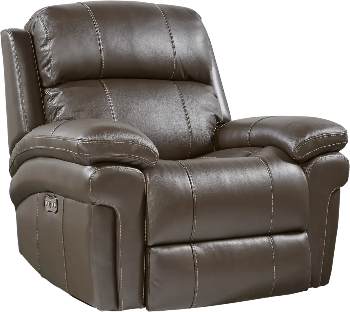 Trevino Place Chocolate Leather Dual Power Recliner - Thumbnail - Image 3