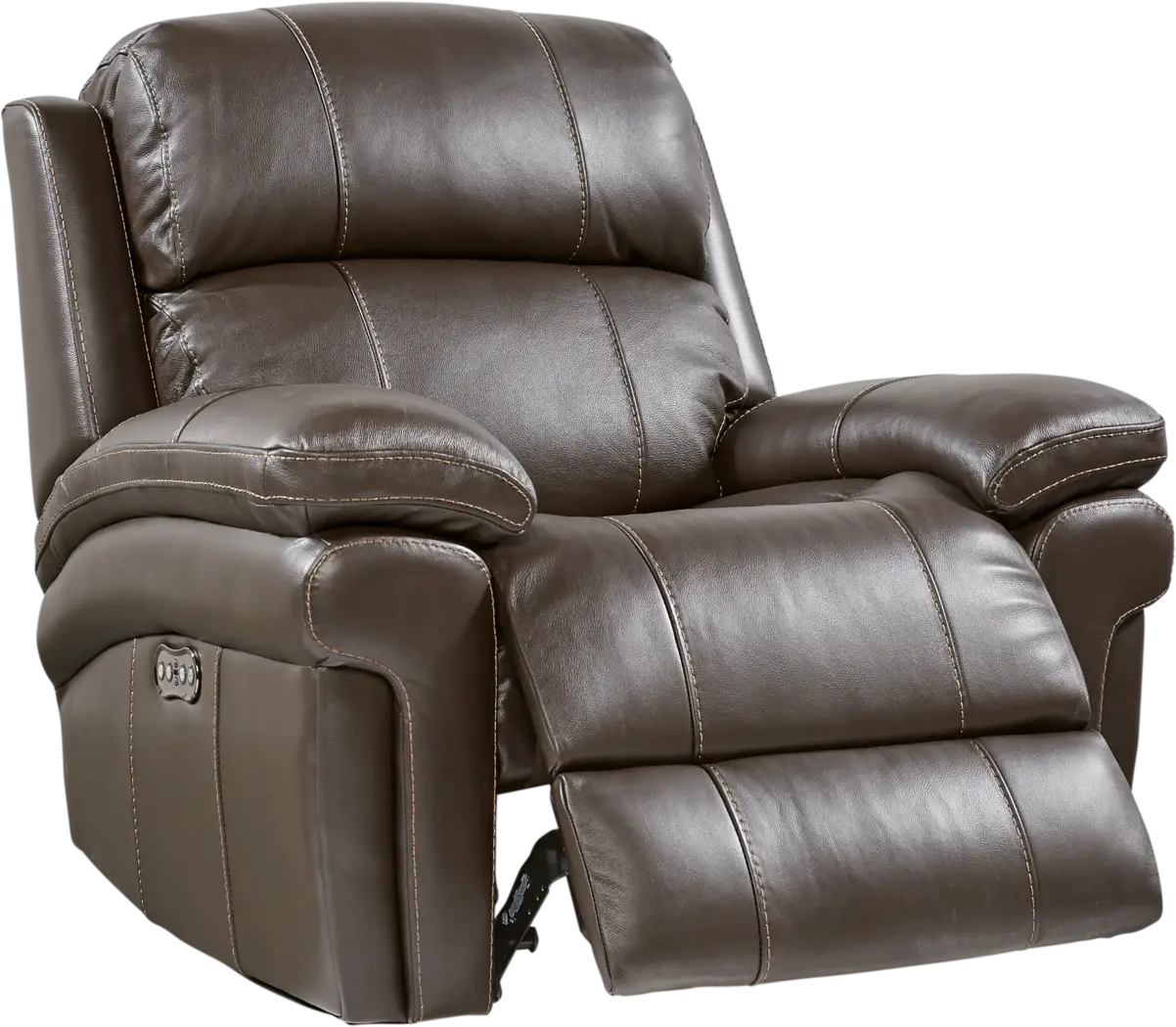 Trevino Place Chocolate Leather Dual Power Recliner - Thumbnail - Image 1