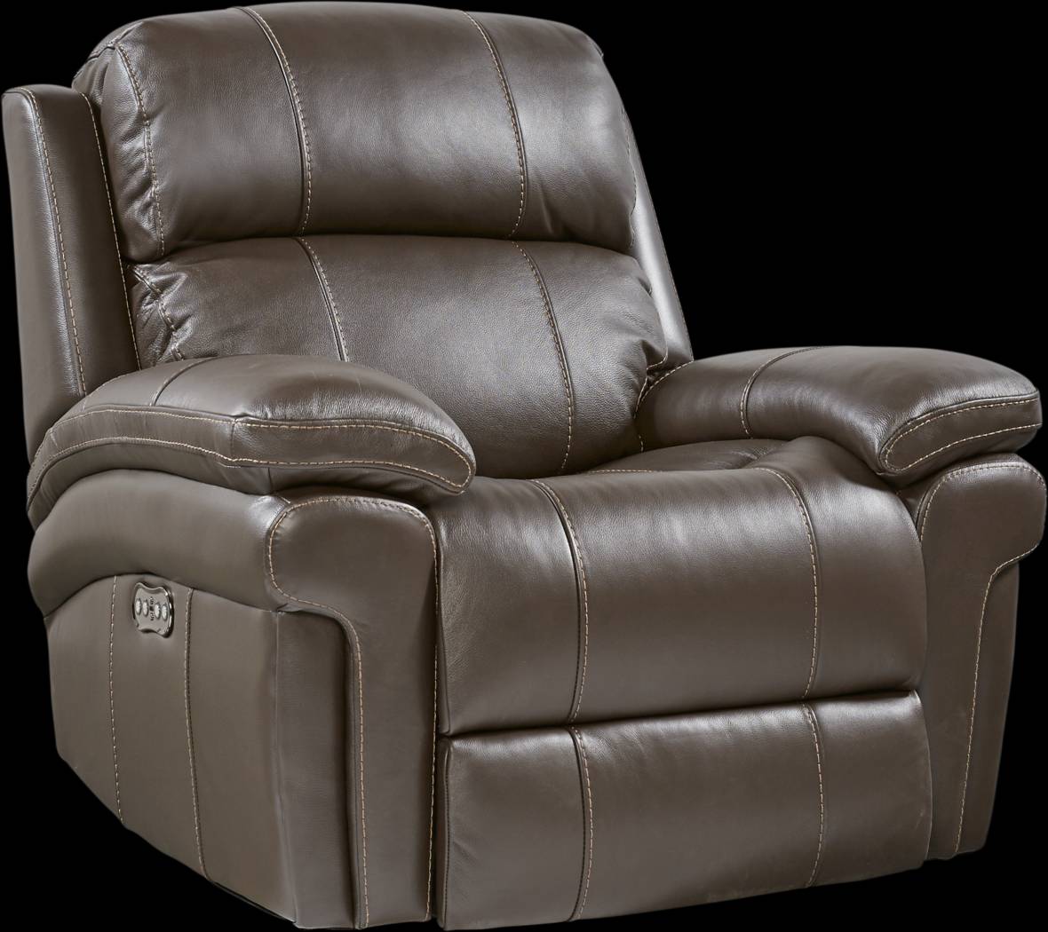 Trevino Place Chocolate Leather Dual Power Recliner - Thumbnail - Image 2
