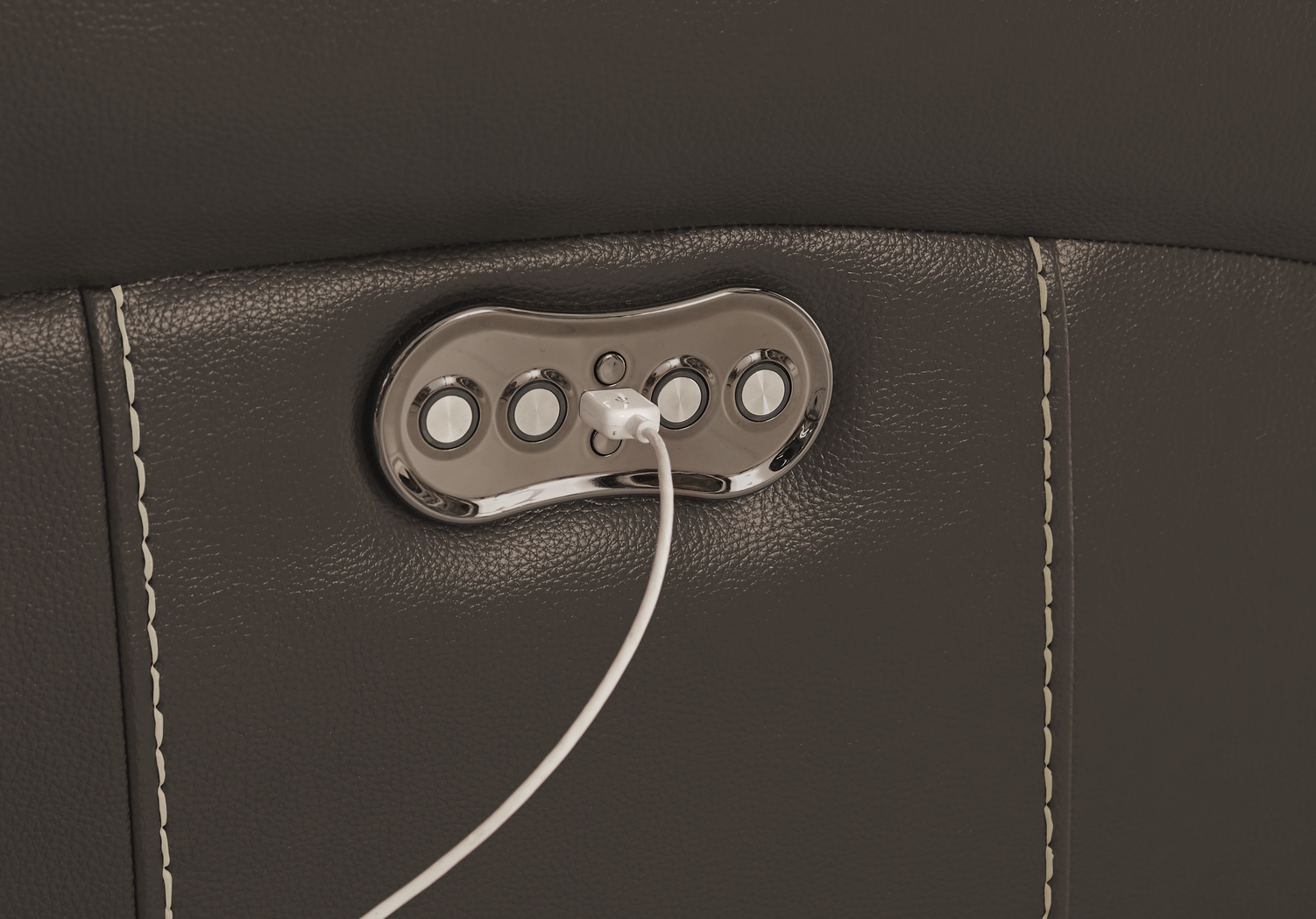 Trevino Place Chocolate Leather Dual Power Recliner - Thumbnail - Image 3