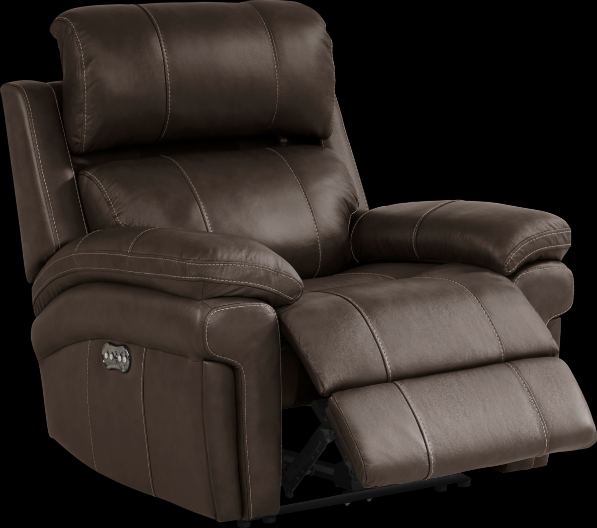 Trevino Place Chocolate Leather Dual Power Recliner - Thumbnail - Image 4