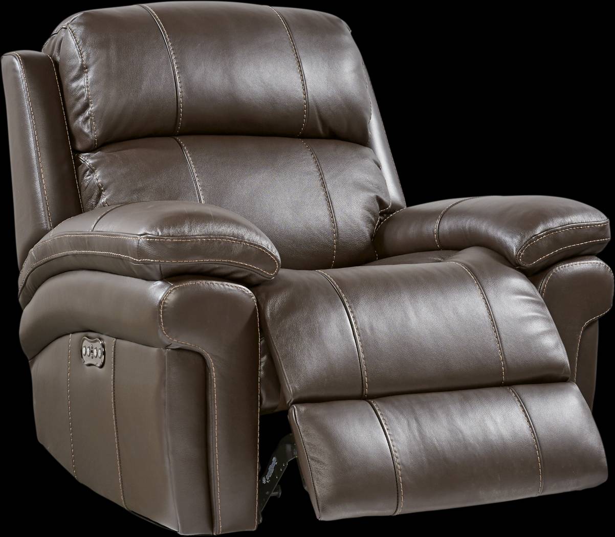 Trevino Place Chocolate Leather Dual Power Recliner - Thumbnail - Image 1