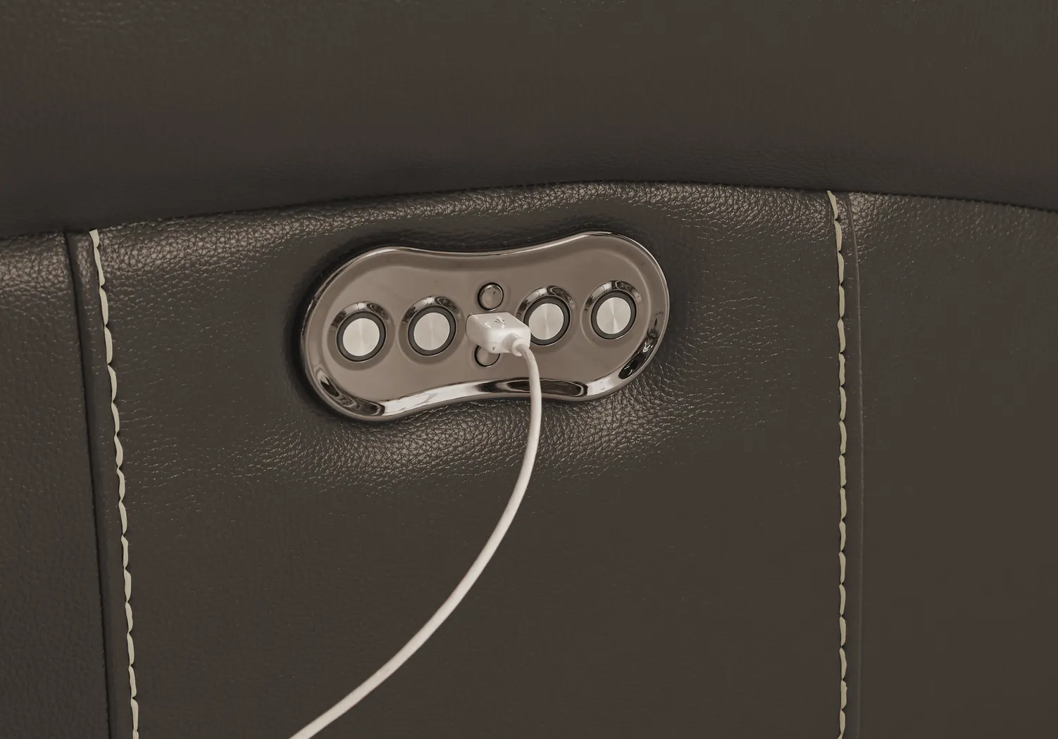 Trevino Place Chocolate Leather Dual Power Reclining Sofa - Thumbnail - Image 3