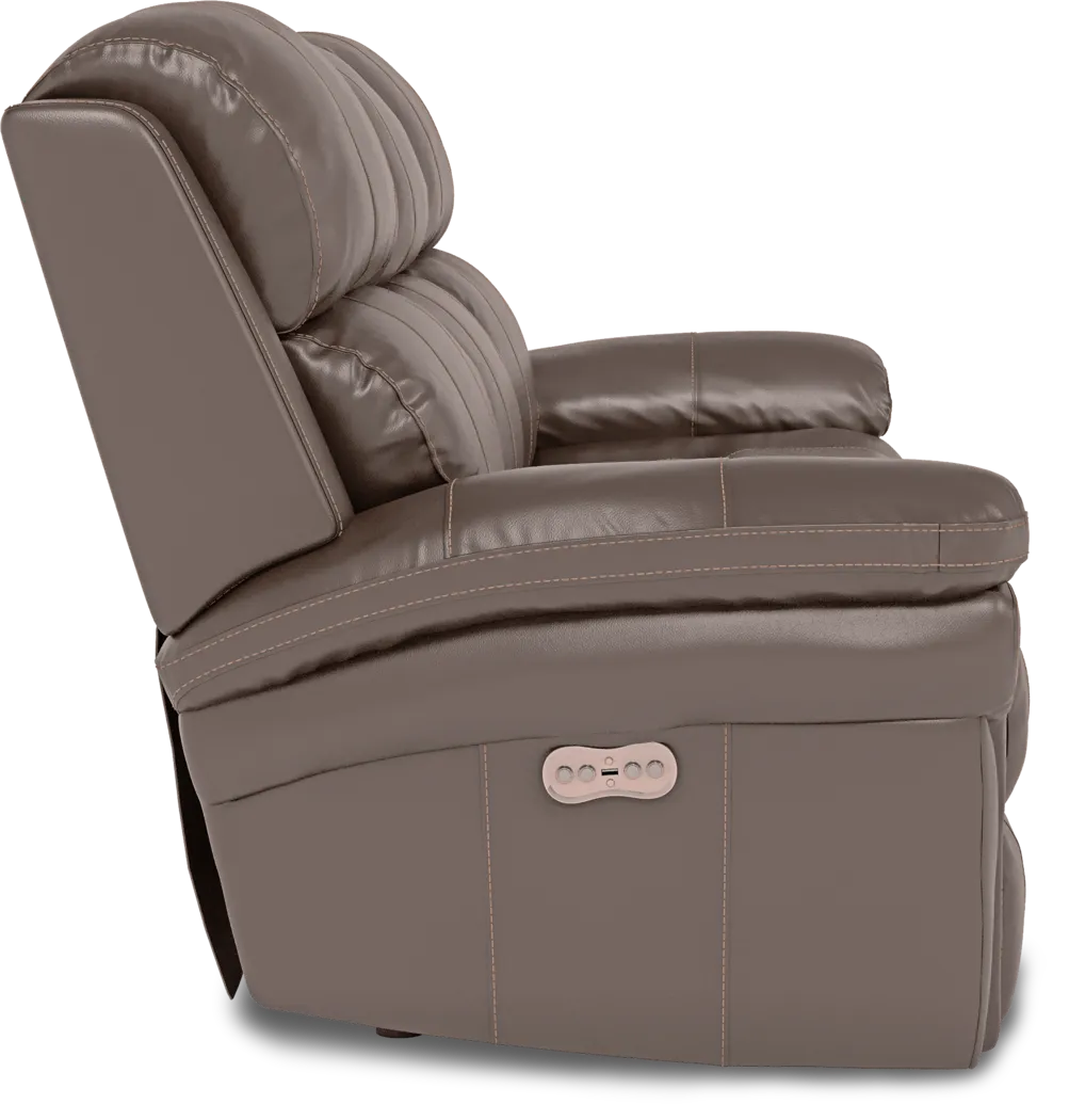 Trevino Place Chocolate Leather Dual Power Reclining Sofa - Thumbnail - Image 4