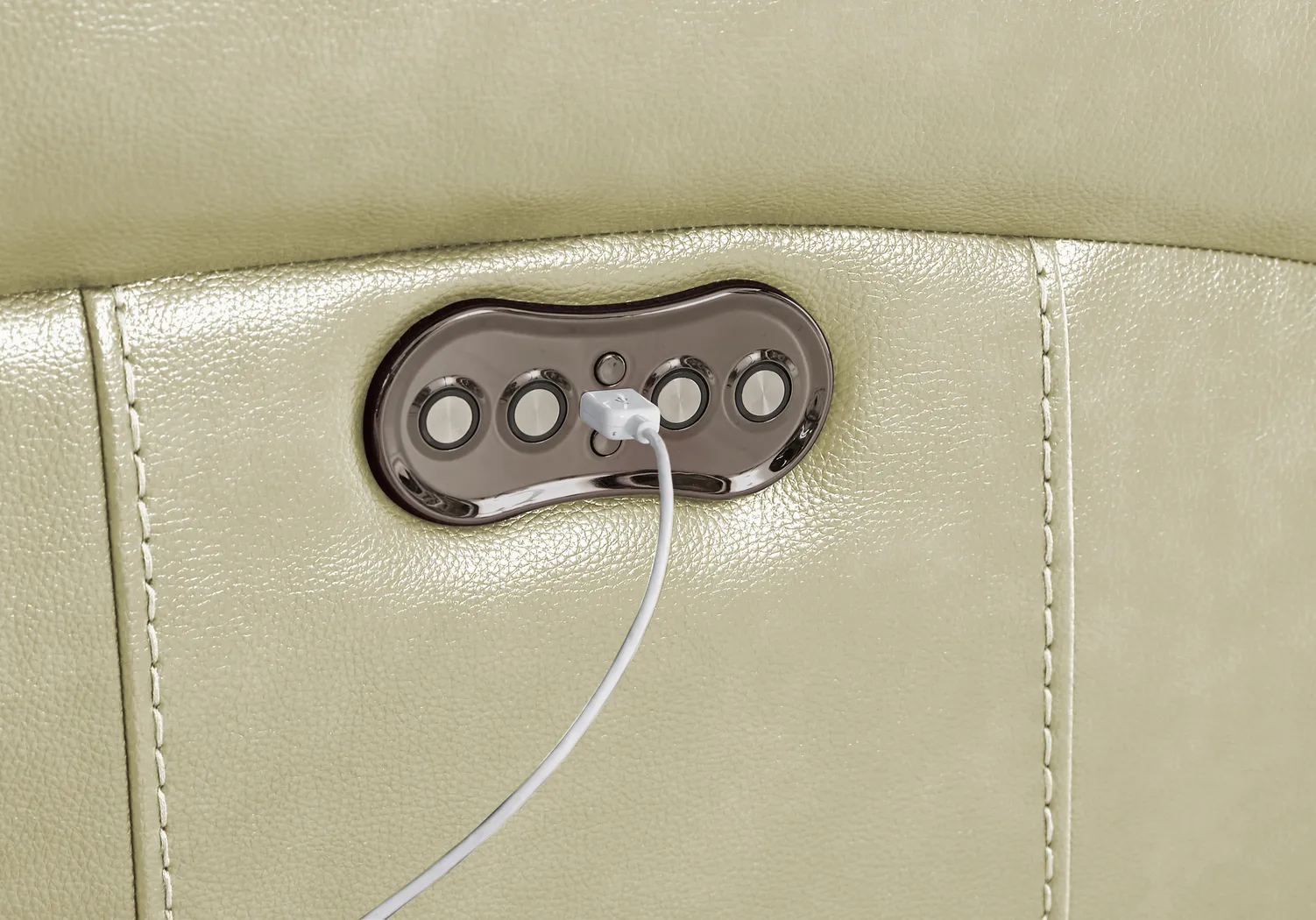 Trevino Place Cream Leather 3 Pc Living Room with Reclining Sofa - Thumbnail - Image 6